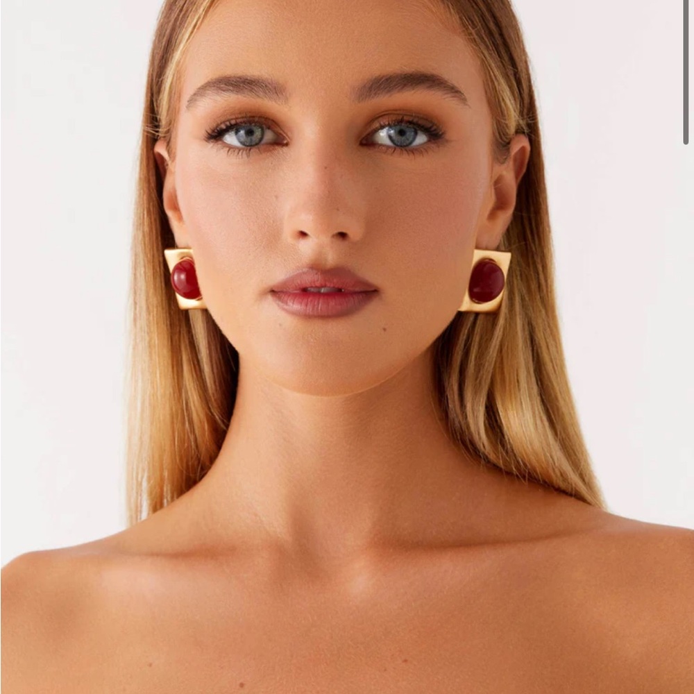 Peppermayo Romelle Earrings - Gold/Red